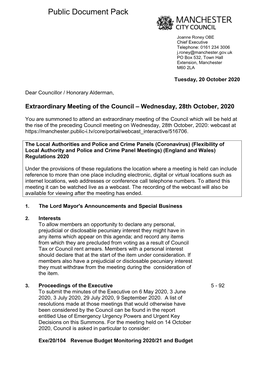 (Public Pack)Agenda Document for Council, 28/10/2020 10:30