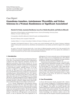 Granuloma Annulare, Autoimmune Thyroiditis, and Lichen Sclerosus in a Woman: Randomness Or Significant Association?