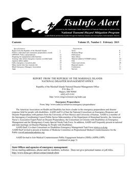 Tsuinfo Alert, Vol. 15, No. 1, February 2013