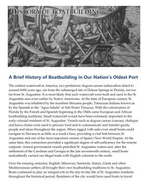 Boatbuilding History of St. Augustine