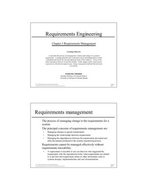 Requirements Engineering Requirements Management