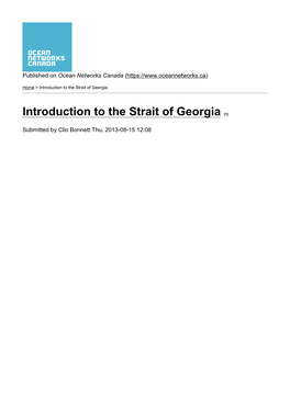 Introduction to the Strait of Georgia