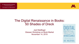 A Digital Renaissance in Books, Or Fifty Shades of Dreck?