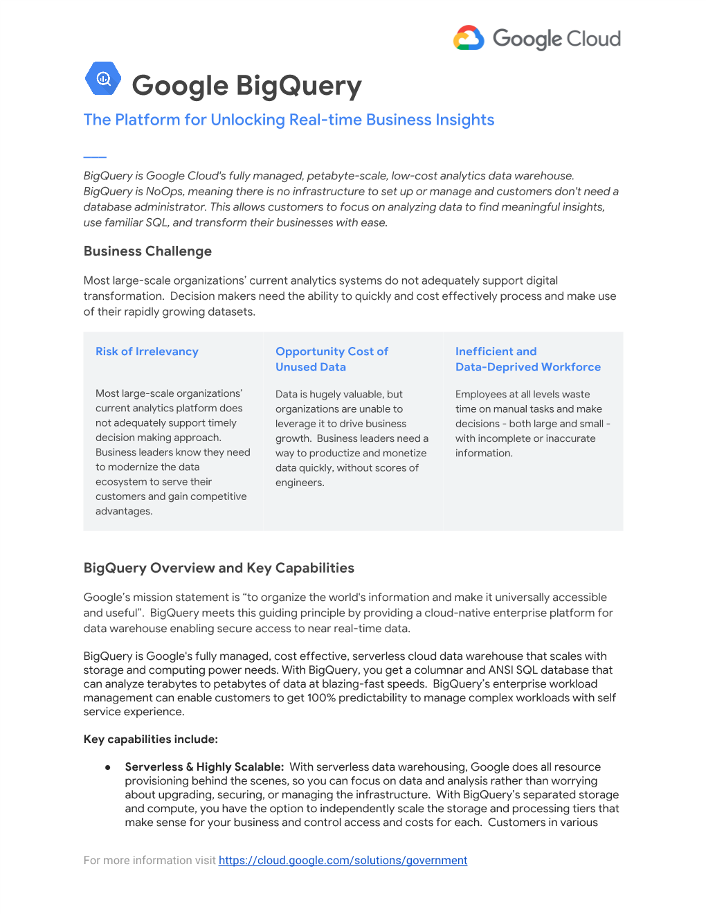 Google Bigquery to Unlock the Value of the Data and Cost-Effectively Process Data Analysis