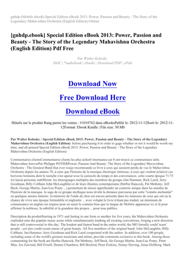 The Story of the Legendary Mahavishnu Orchestra (English Edition) Online