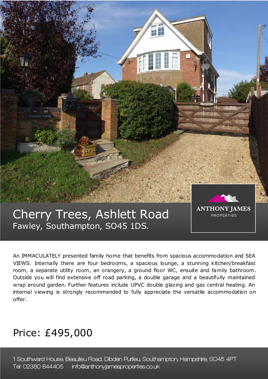 Cherry Trees, Ashlett Road Fawley, Southampton, SO45 1DS