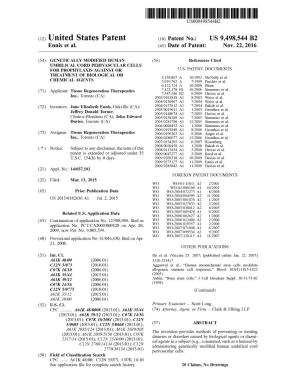 (12) United States Patent (10) Patent No.: US 9.498,544 B2 Ennis Et Al