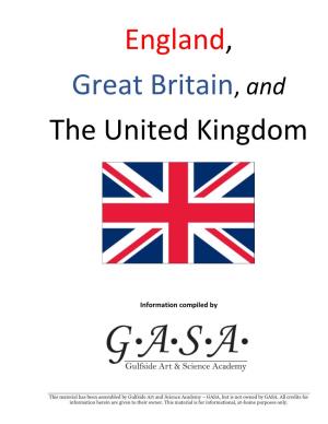 England, Great Britain, and the United Kingdom