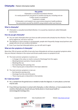 Chlamydia Is a Sexually Transmitted Infection