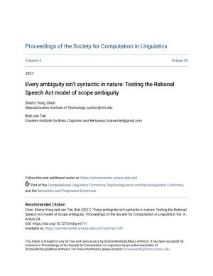 Testing the Rational Speech Act Model of Scope Ambiguity