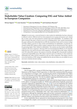 Comparing ESG and Value Added in European Companies