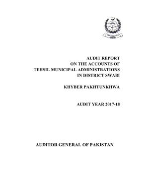 Auditor General of Pakistan Table of Contents
