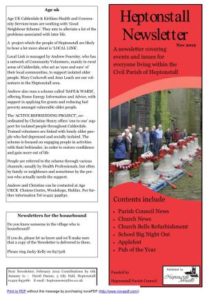 Heptonstall Newsletter Nov 2012 Colour