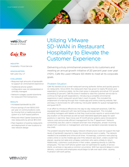 Utilizing Vmware SD-WAN in Restaurant Hospitality to Elevate the Customer Experience