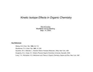 Kinetic Isotope Effects in Organic Chemistry