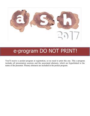 E-Program DO NOT PRINT!