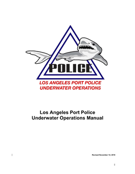 Los Angeles Port Police Underwater Operations Manual