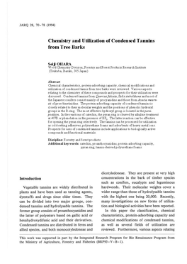 Chemistry and Utilization of Condensed Tannins from Tree Barks