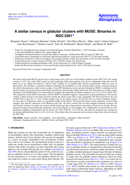 A Stellar Census in Globular Clusters with MUSE: Binaries in NGC 3201