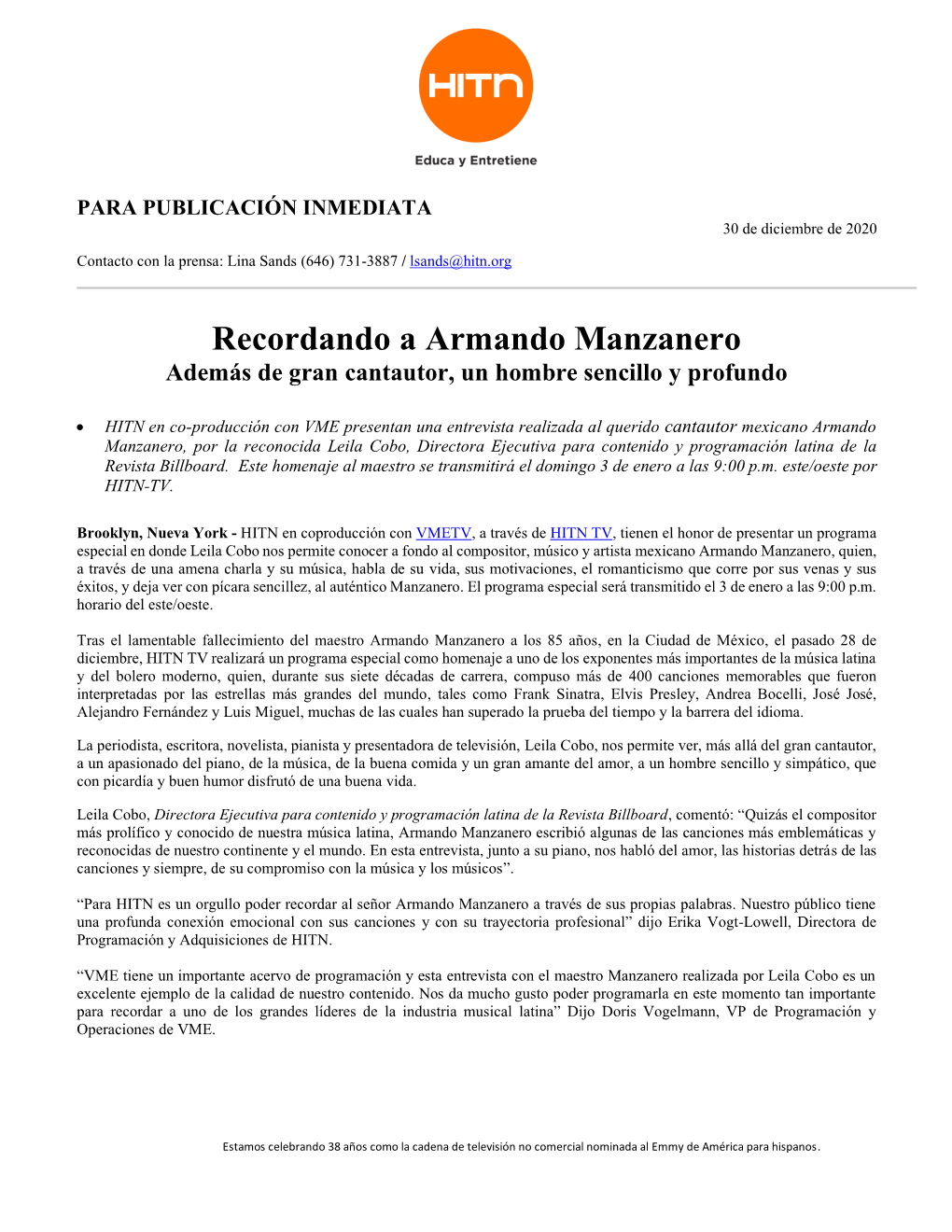 Recordando a Armando Manzanero Además De Gran Cantautor, Un Hombre Sencillo Y Profundo