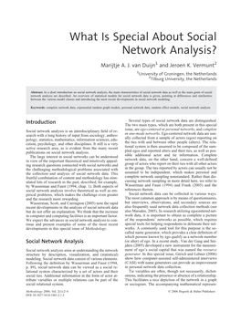What Is Special About Social Network Analysis?