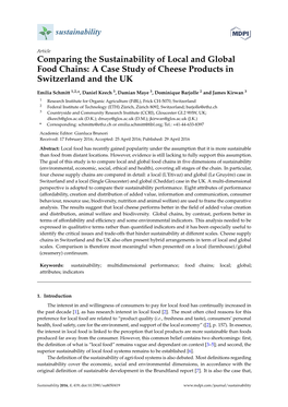 Comparing the Sustainability of Local and Global Food Chains: a Case Study of Cheese Products in Switzerland and the UK