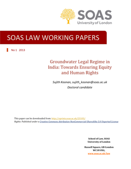 Soas Law Working Papers