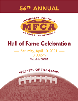 56Th ANNUAL Hall of Fame Celebration