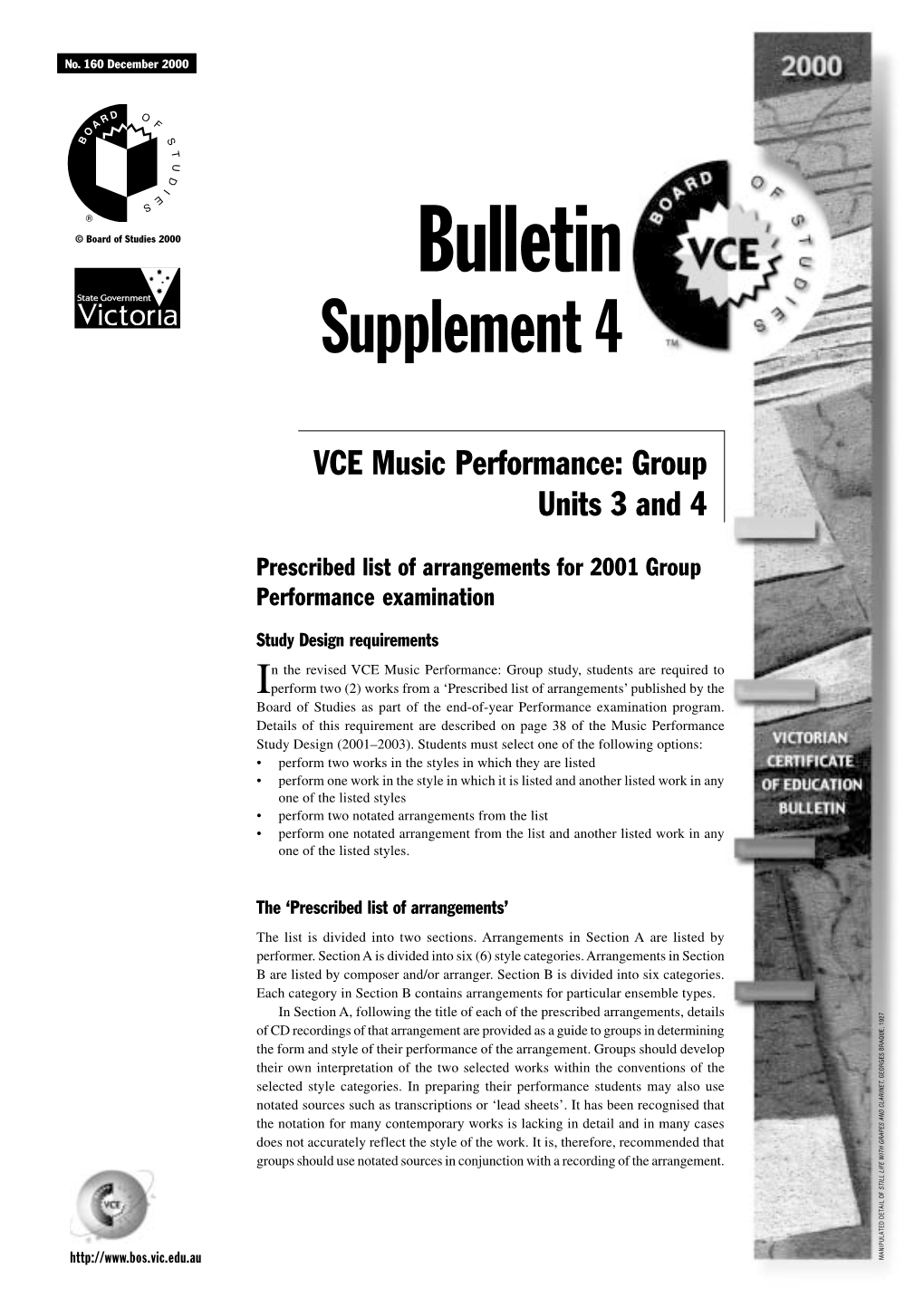 December 2000 VCE Bulletin