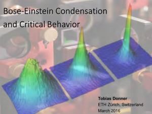 Bose-Einstein Condensation and Critical Behavior
