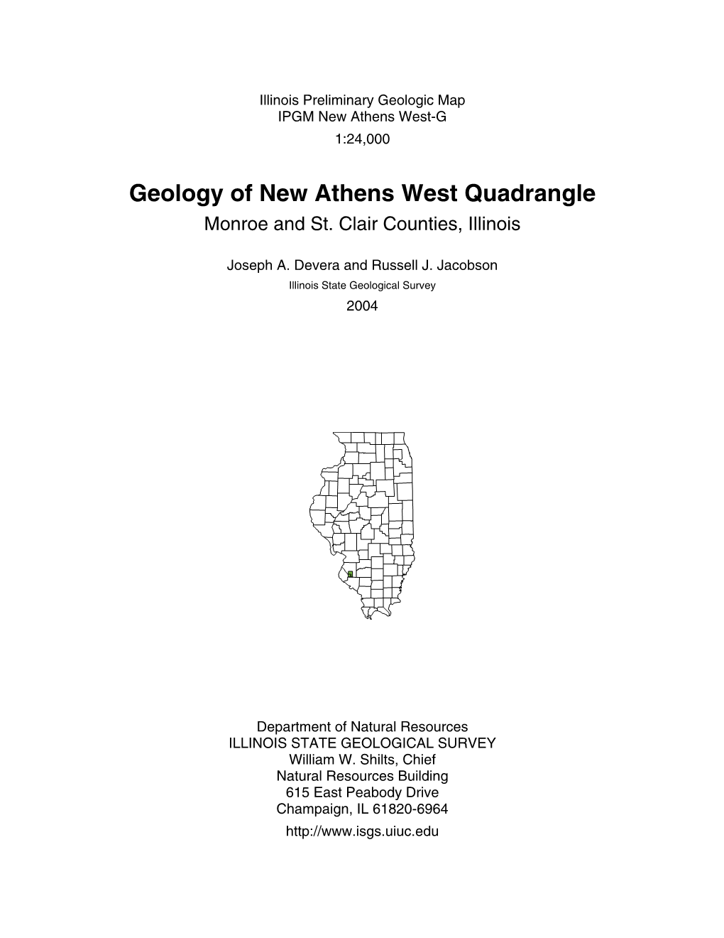 Geology of New Athens West Quadrangle Monroe and St