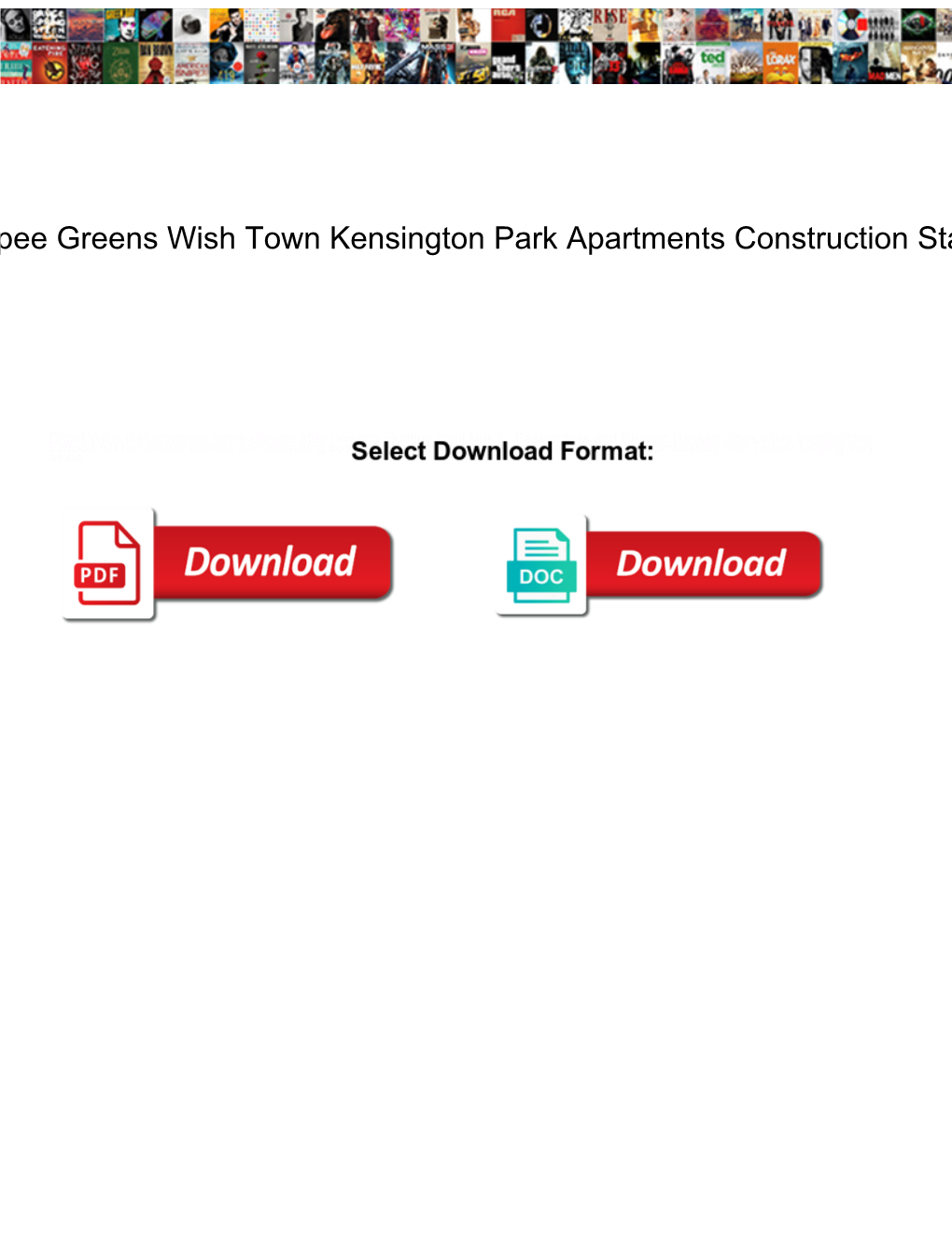 Jaypee Greens Wish Town Kensington Park Apartments Construction Status