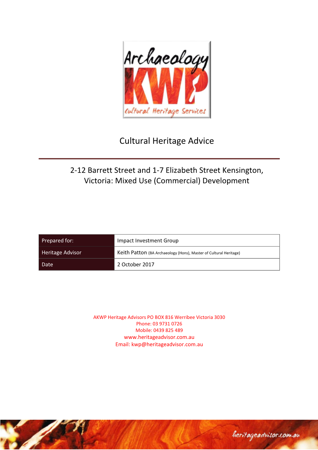 Cultural Heritage Advice