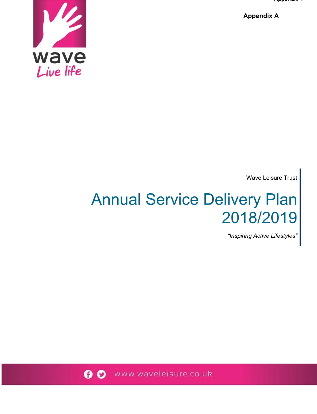 Wave Leisure Trust Annual Service Delivery Plan 2018/2019