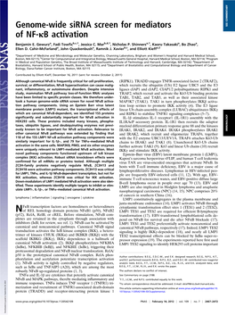 Genome-Wide Sirna Screen for Mediators of NF-Κb Activation