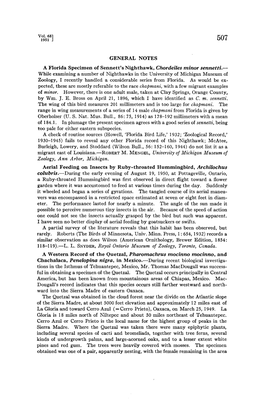A Western Record of the Quetzal, Pharomachrus Mocinno Mocinno