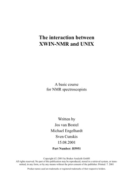 The Interaction Between XWIN-NMR and UNIX