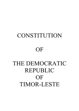 Constitution of the Democratic Republic Of