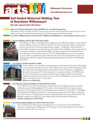 Self Guided Historical Walking Tour of Downtown Williamsport One Mile, Approximately 30 Minutes