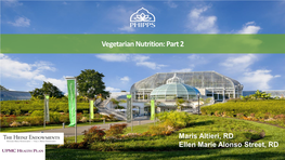 Vegetarian Nutrition Part 2 Powerpoint