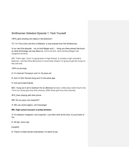 Smithsonian Sidedoor Episode 1: Tech Yourself