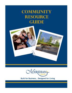 Community Resource Directory Is Published by the City of Meridian — Mayor’S Office 33 E