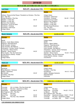 Rutas De Autobuses De Elche Y Comarca