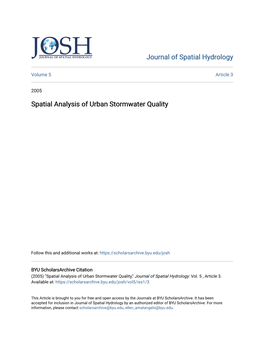 Spatial Analysis of Urban Stormwater Quality