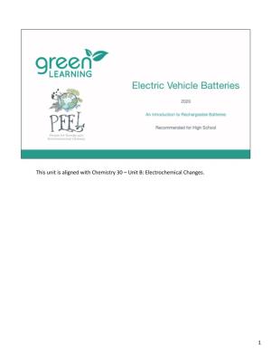 Electric Vehicle Batteries Backgrounder
