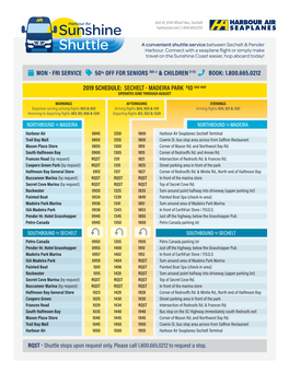 Sun Shuttle Schedule 2019