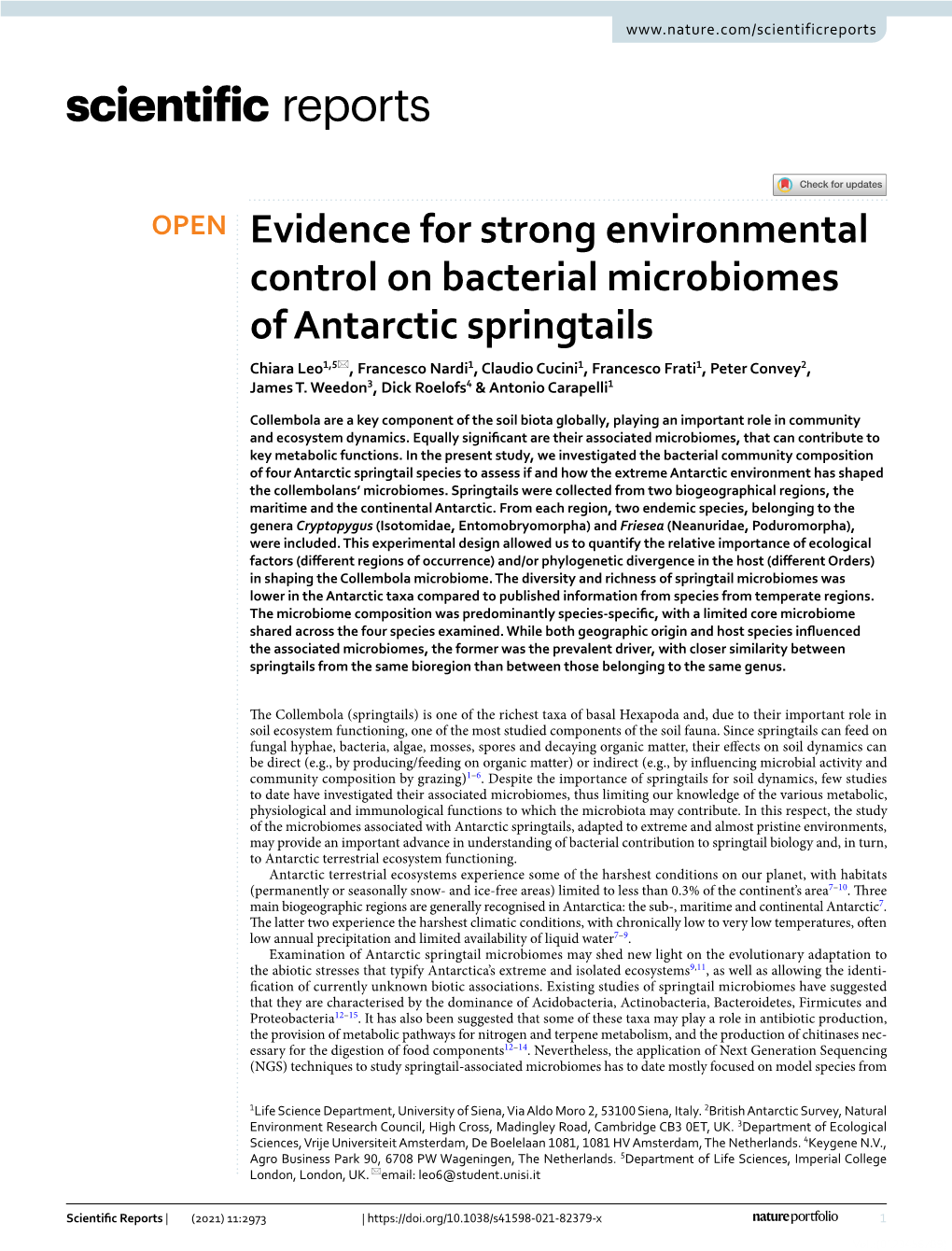 Evidence for Strong Environmental Control on Bacterial Microbiomes Of