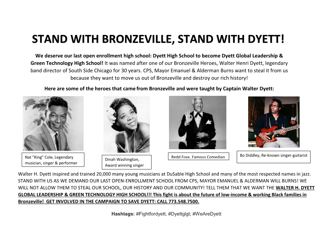 Stand with Bronzeville, Stand with Dyett!