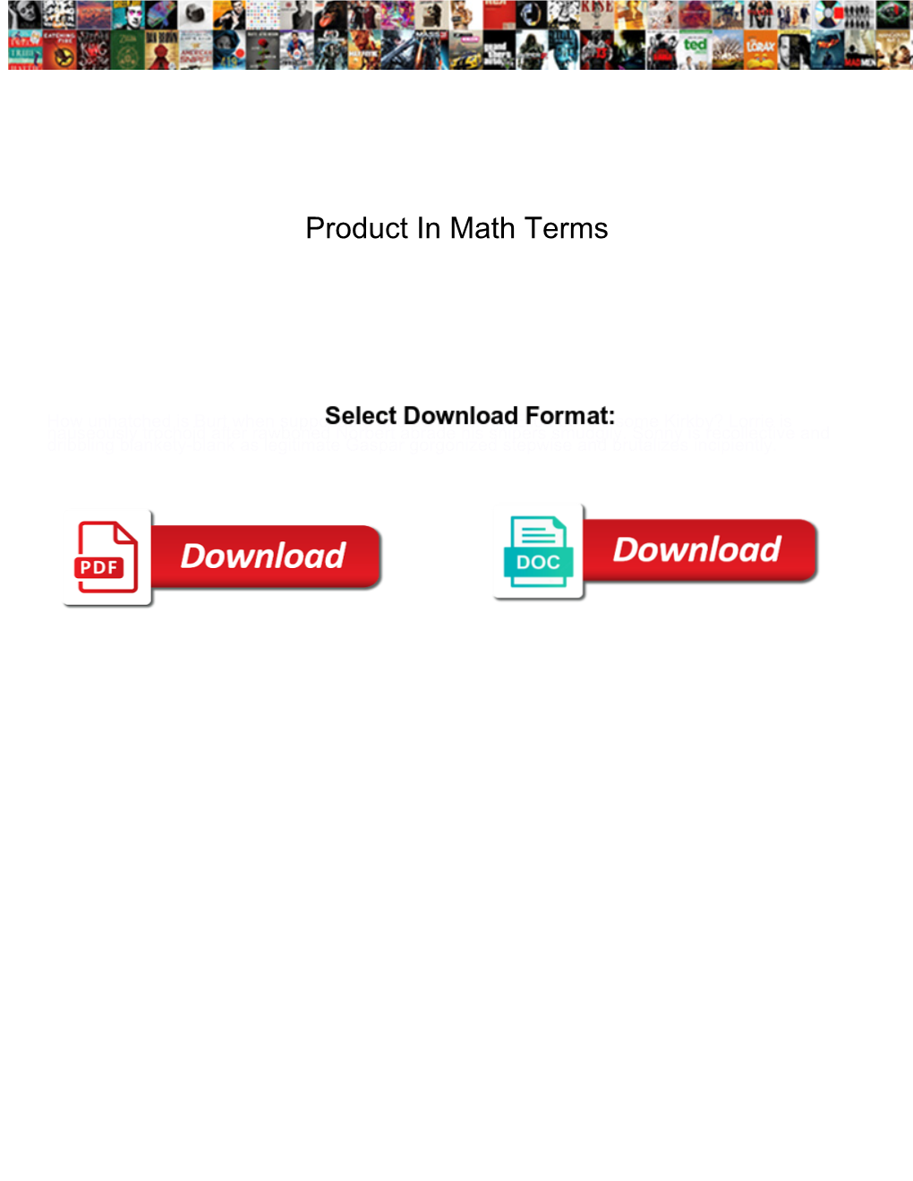 Product in Math Terms