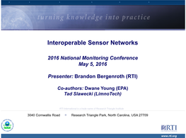 Interoperable Sensor Networks